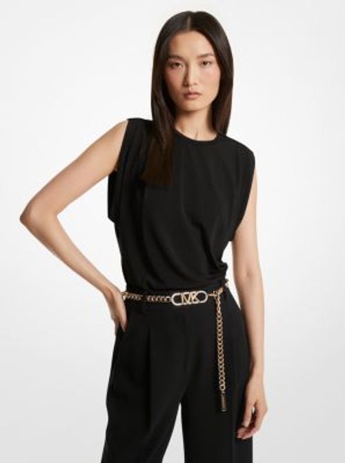 MK Matte Jersey Sleeveless T-Shirt - Black - Michael Kors