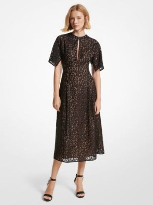 MK Leopard Corded Lace Midi...