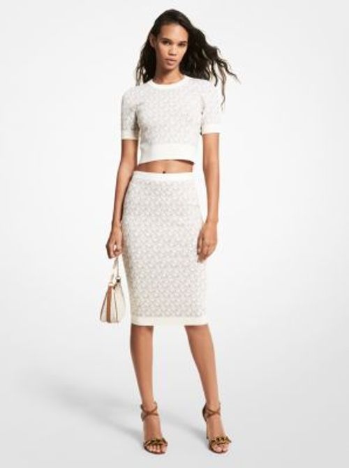 MK Logo Jacquard Pencil Skirt...