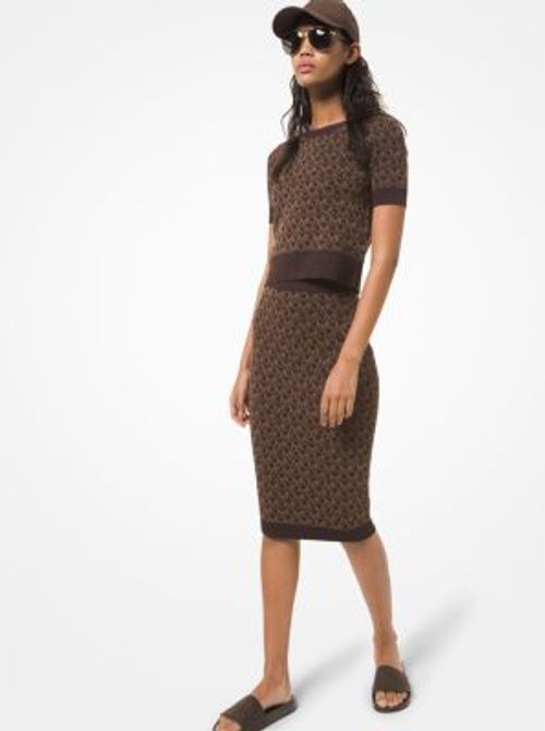 MK Logo Jacquard Pencil Skirt...