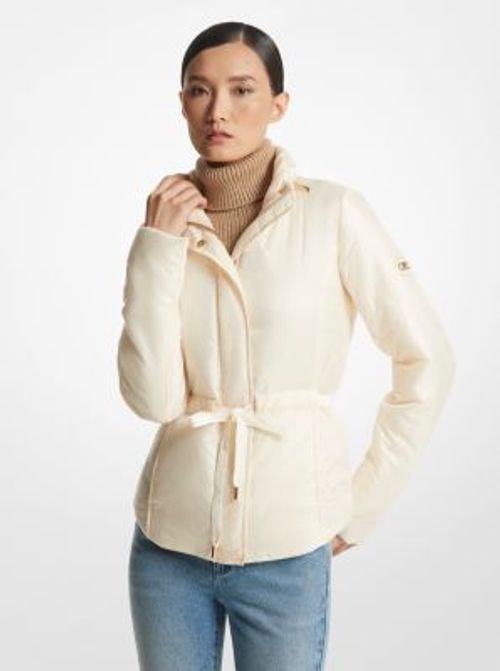 MK Recycled Satin Ciré Puffer Jacket - Natural - Michael Kors