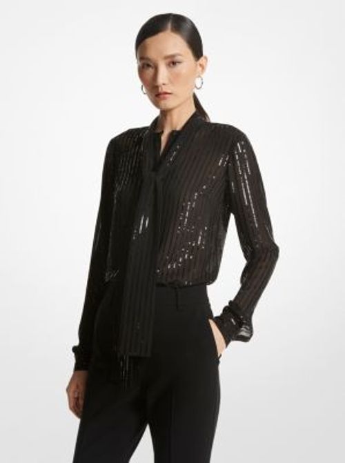 MK Pinstripe Sequined...