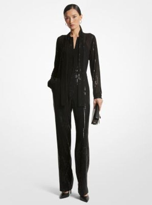 MK Pinstripe Sequined...