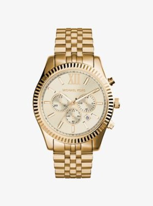 MK Lexington Gold-Tone Watch...