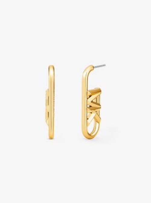 MK Precious Metal-Plated Brass Empire Logo Earrings - Gold - Michael Kors