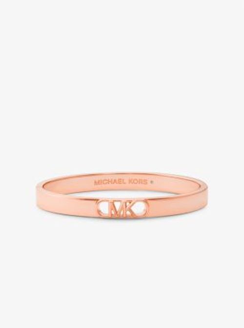 MK Precious Metal-Plated Brass Empire Logo Bangle - Rose Gold - Michael Kors