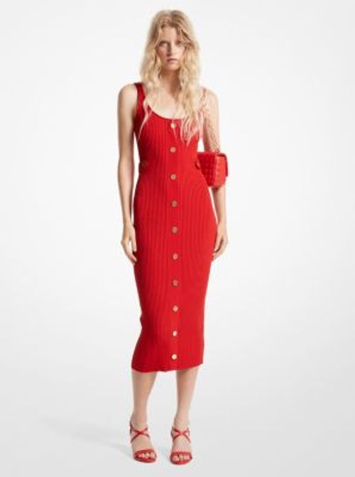 MK Ribbed Stretch Knit Midi...