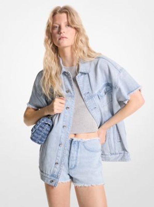 MK Frayed Denim Jacket - Blue...