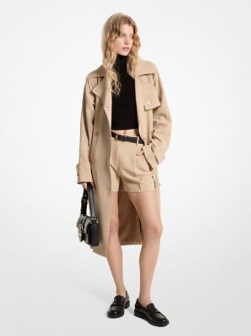 MK Textured Crepe Trench Coat...