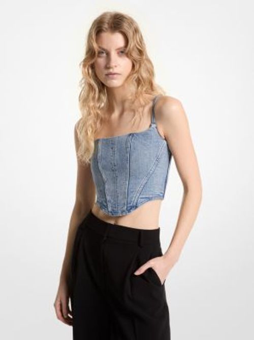 MK Stretch Denim Bustier Top...