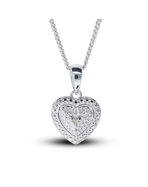 Sterling Silver Diamond Heart...