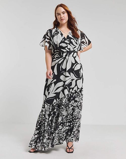 Joanna Hope Dobby Spot Tie Waist Maxi Dress