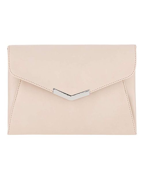 Clutch With Metal Trim Nude