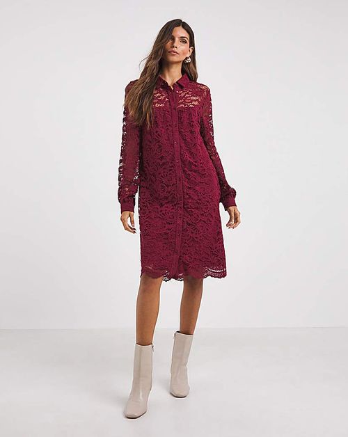 Lace Shirt Dress