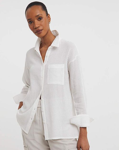 Textured Stripe Fabric Shirt