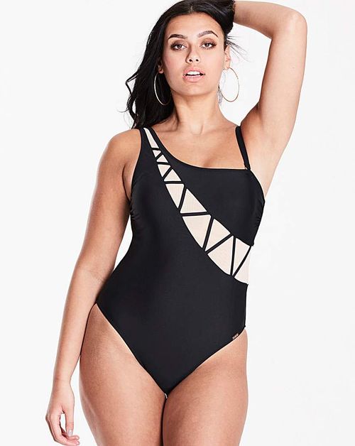 Figleaves Curve Cancun One Shoulder Swimsuit, Simply Be