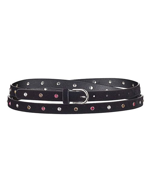 Eyelet Gem Wrap Around Belt