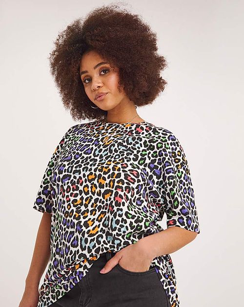 Leopard Print Oversized Tee