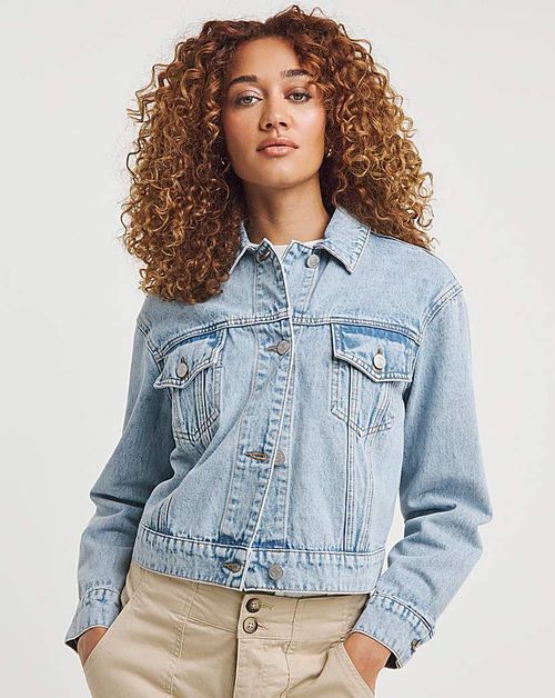 Light Blue Cropped Denim...