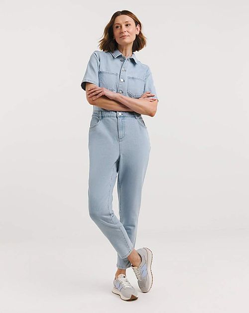 Blue Belted Waist Jumpsuit