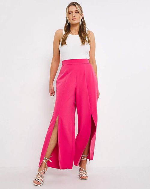 Side Split Wide Leg Trouser