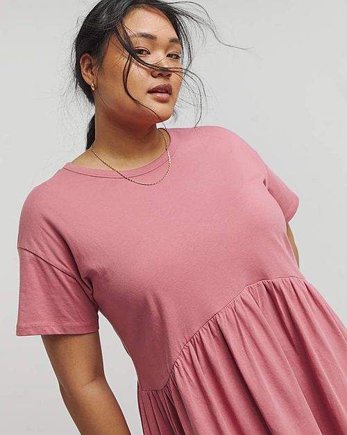 Rose Cotton Jersey Smock Dress