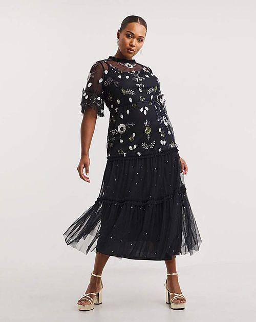 Joanna Hope Mesh Sequin Dress