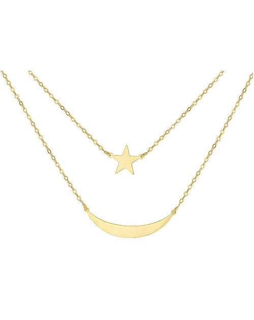 9CT Gold Star & Moon Layered...