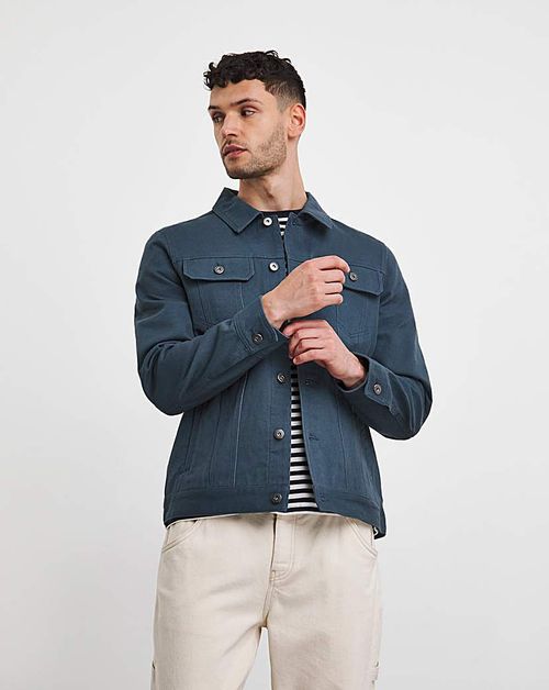 Dark Blue Twill Trucker Jacket