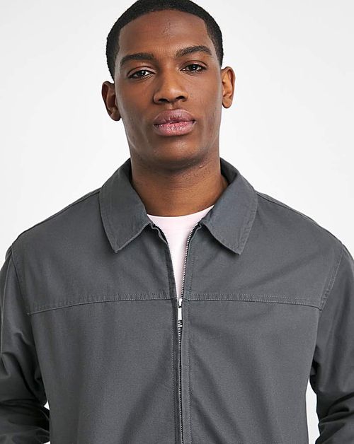 Grey Washed Twill Bomber