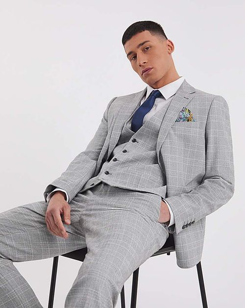 Jasper Light Grey Check Suit...