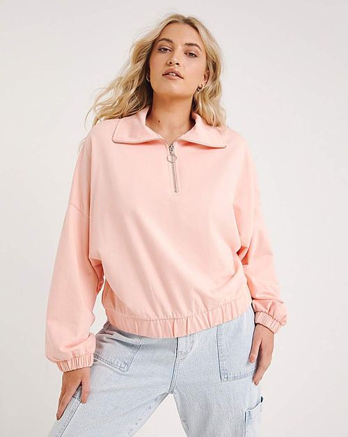 Peach Zip Up Sweatshirt