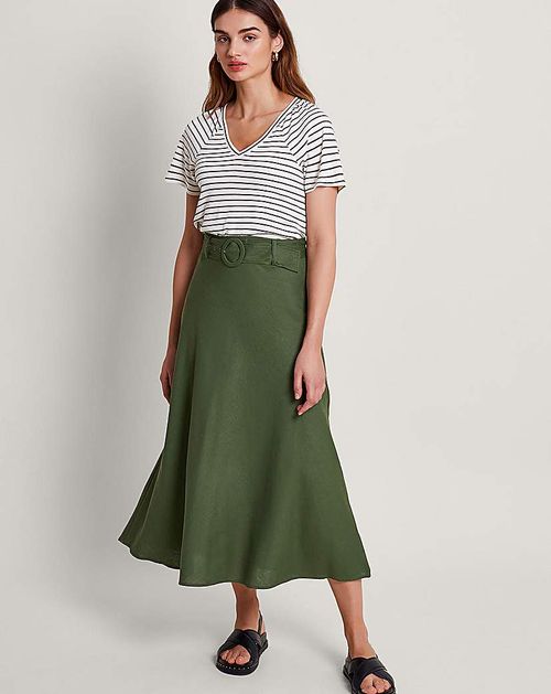 Monsoon Olive Belted Midi...