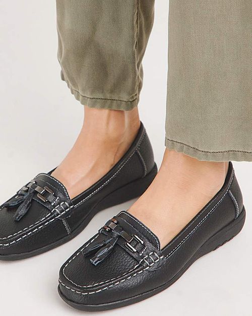 Leather Tassel Loafers EEE Fit