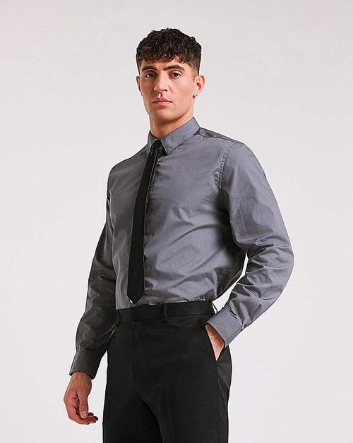 Grey Long Sleeve Formal Shirt