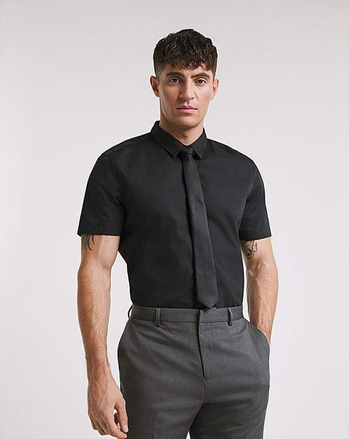 Black Short Sleeve Formal...