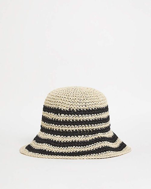 Stripe Crochet Straw Hat