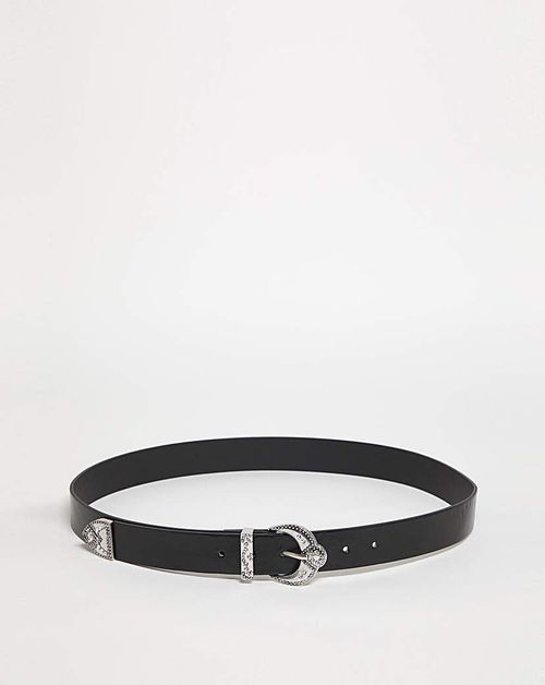 Black Embellished Western Belt