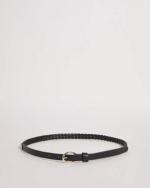 Black Chain Detail Skinny Belt