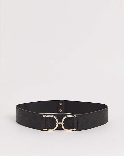 Black Lined Buckle Waist...