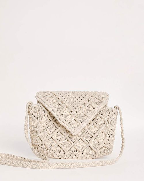 Ivory Macrame Crossbody Bag