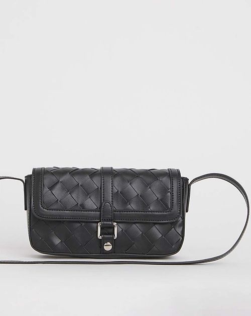 Black Woven Crossbody Bag