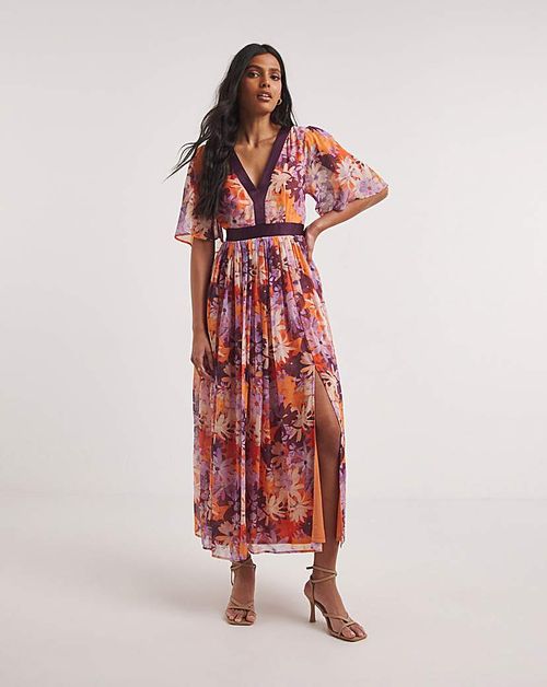 Joanna Hope Floral High Neck Maxi Dress