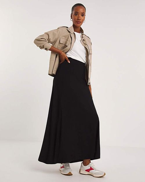 Black stretch-jersey maxi