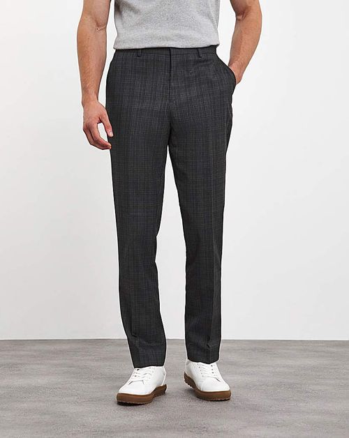 Charcoal Check Suit Trouser...