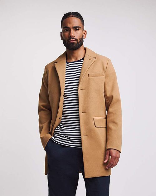 Camel Faux Wool Overcoat