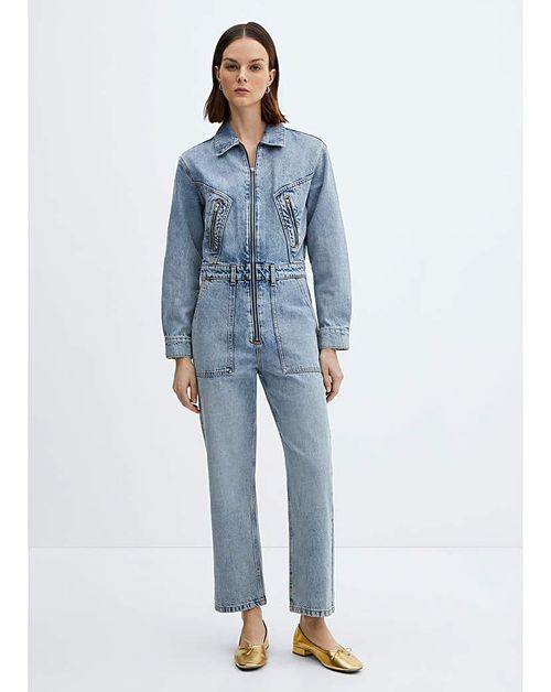 Mango One-Piece Denim Zipper...