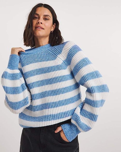 Blue Stripe Rib Jumper