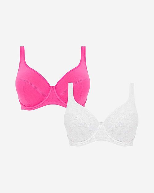 Slimma 2 Pack Cotton Full Cup Bras, Compare