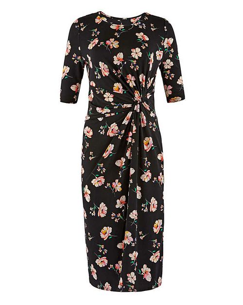 Floral Print Twist Knot Dress